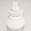 PROMIXX Ecozen Hybrid water bottle in Ceramic White / Cool Gray — close-up of the lid, silicone seal ring and perforated mixing dome.