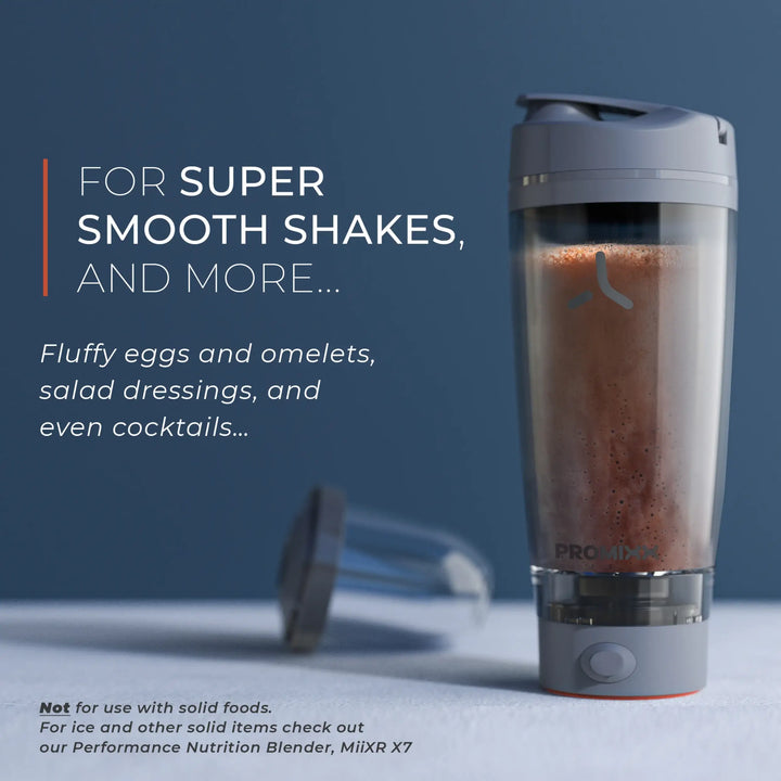 Promixx Pro Shaker Bottle | Rechargeable, Powerful For Smooth Protein Shakes Includes Supplement Storage Bpa Free 600ml Cup Cool Gray